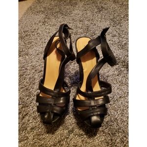 Black Platform Wedges- NWOT